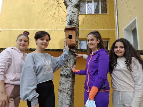 Кирковци поставиха къщички за птици в  двора на училището / Новини от Казанлък