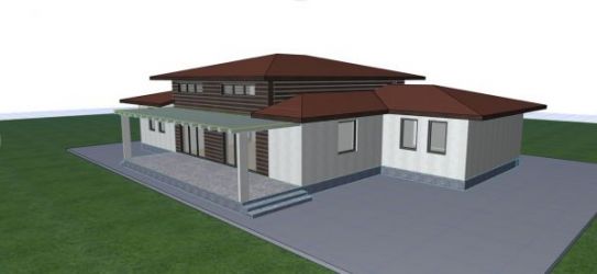 къща от комплекс къщи с двор( на проект  с разрешителни за строеж)